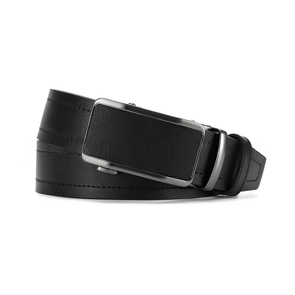 Men's Simple All-Match Alloy Automatic-Buckle Leather Belt