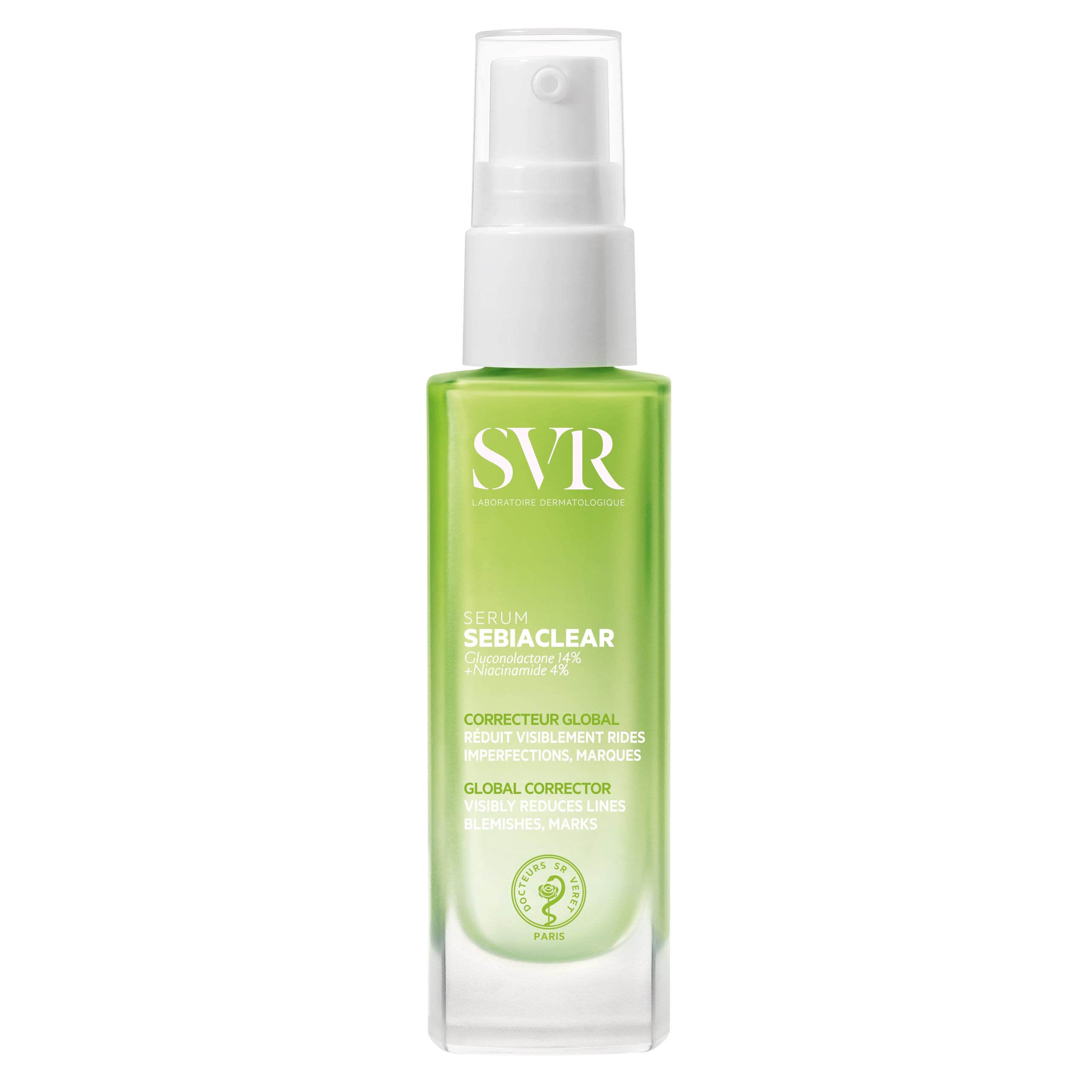 SVR Sebiaclear Serum 30ml - Non-Comedogenic Skincare for Oily Skin, Hypoallergenic Serum with Gluconolactone & Salicylic Acid