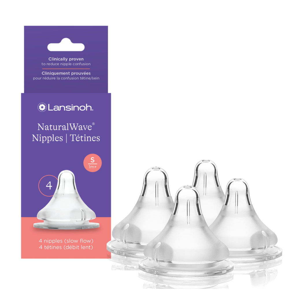 Lansinoh Natural Wave Baby Bottle Nipple Slow Flow 2 Pieces