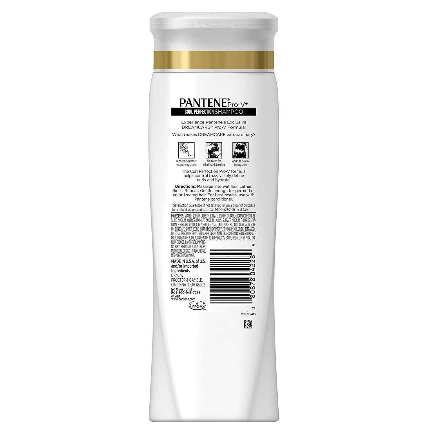 Pantene Pro-V Frizz No More Shampoo - Nourishing Formula for Curly Hair | 10.9 fl oz