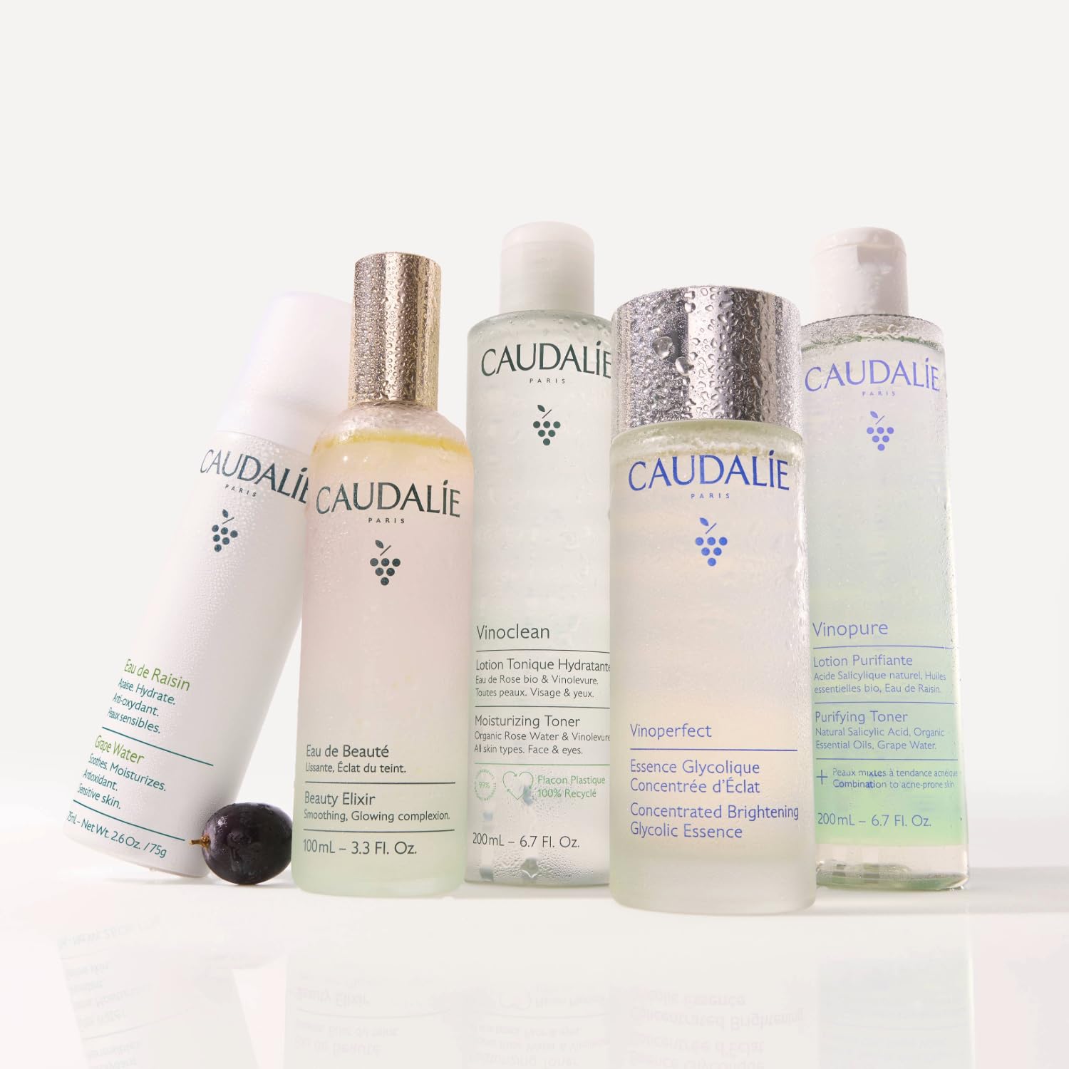 Caudalie Vinoclean Moisturizing Toner - Vegan Skincare for Sensitive Skin, Natural Makeup Remover, 3.38 fl oz
