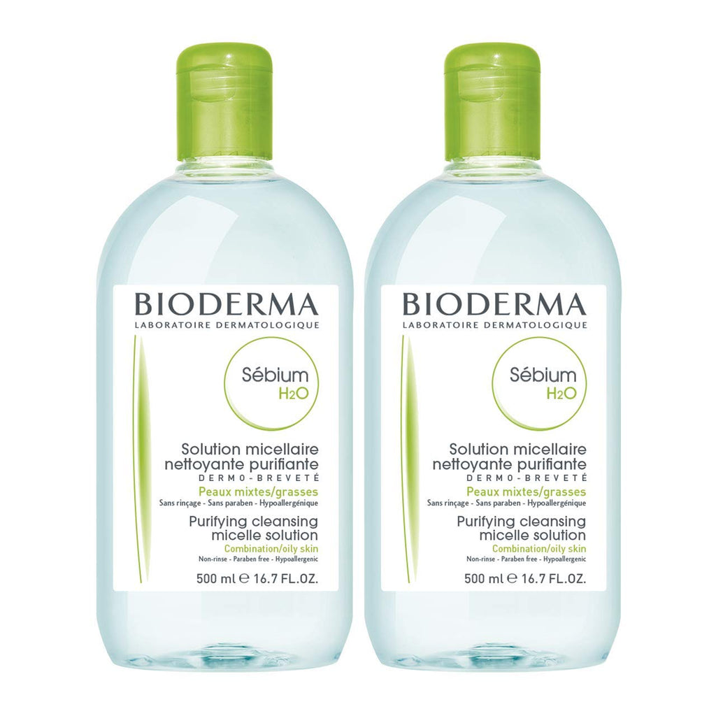 Bioderma Sebium H2O Cleansing Water for Combination/Oily Skin - 8.45 fl oz, Non-Comedogenic, No-Rinse Formula