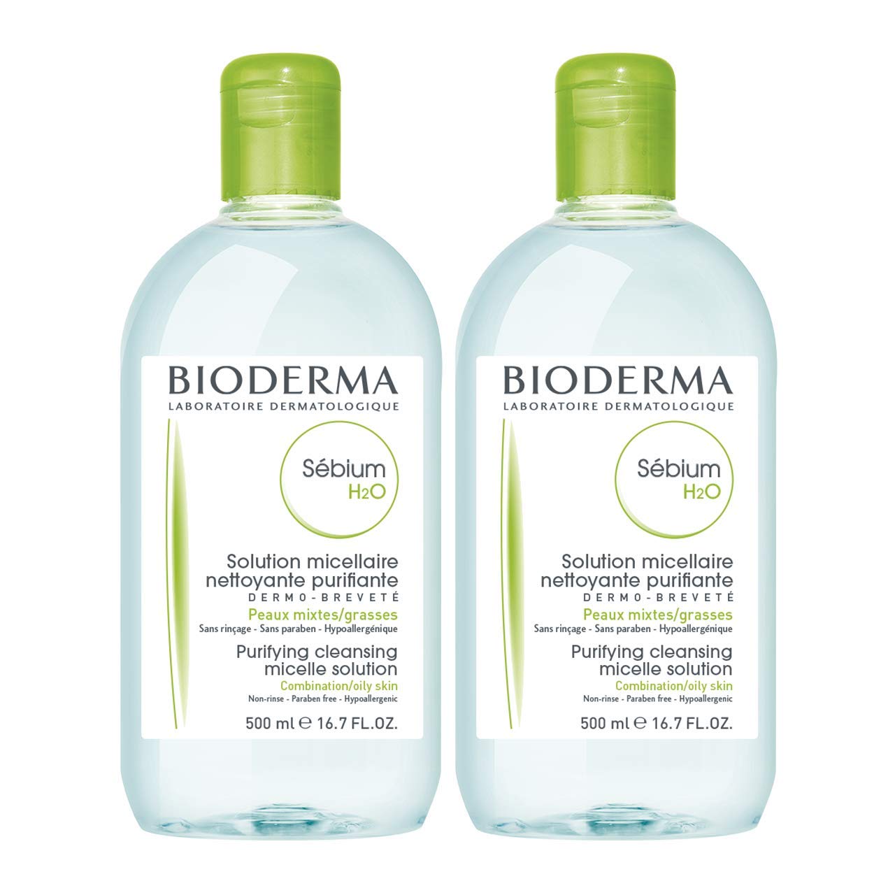 Bioderma Sebium H2O Cleansing Water for Combination/Oily Skin - 8.45 fl oz, Non-Comedogenic, No-Rinse Formula