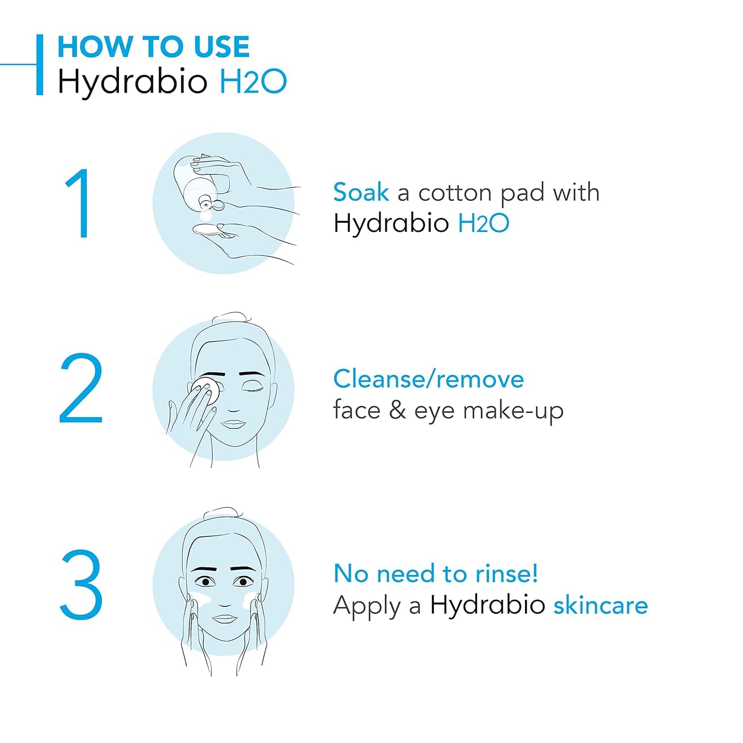 Bioderma Hydrabio H2O Micellar Water for Hydration and Makeup Removal, Fragrance-Free Skincare, 2x500ml