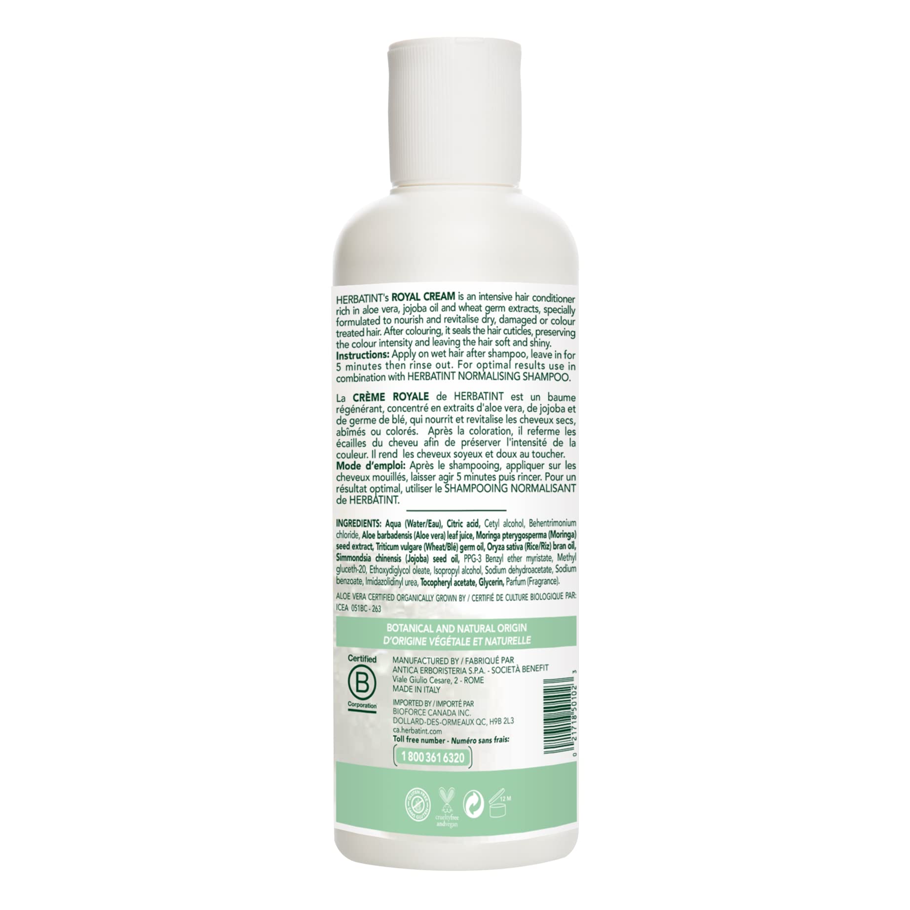 Herbatint Aloe Vera Hair Cream for Colored Hair - 8.8 fl oz, Paraben-free, Natural Hair Care