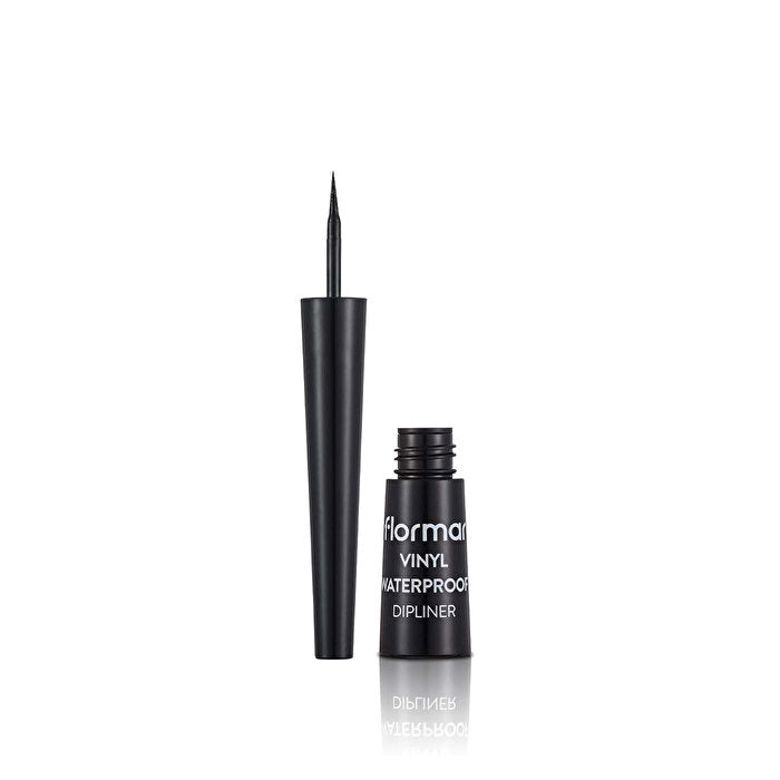 Flormar Vinyl Waterproof Black Liquid Eyeliner - High Pigment | 0.22 Fl Oz