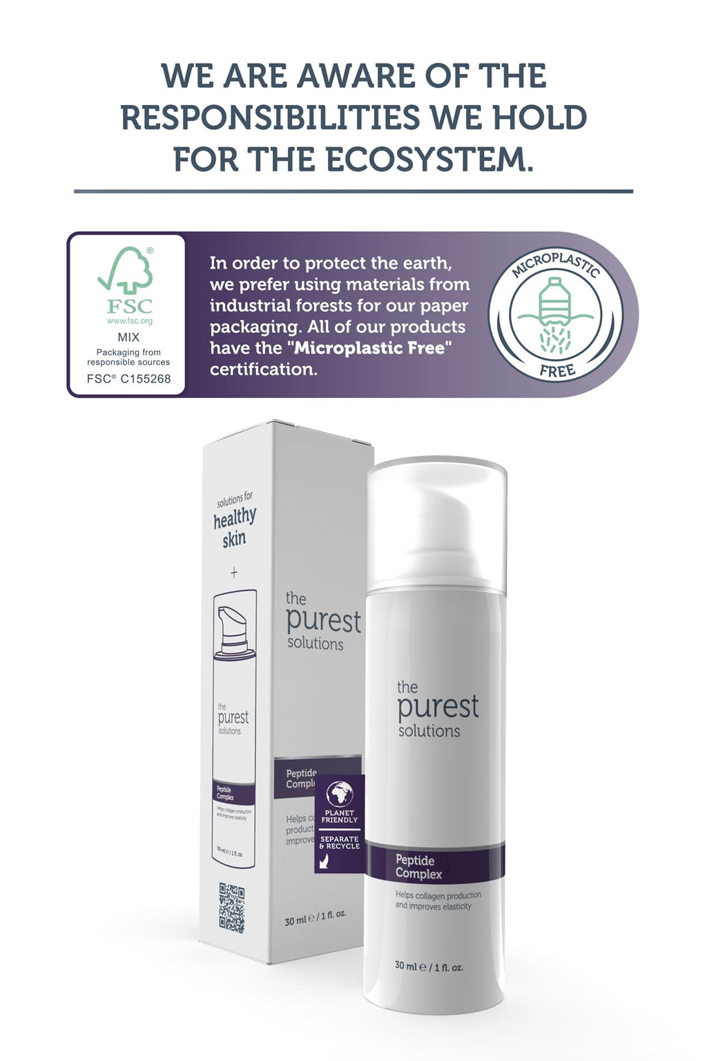 The Purest Solutions Skincare Set - Anti-aging Hydrating Serum & Peptide Complex Duo