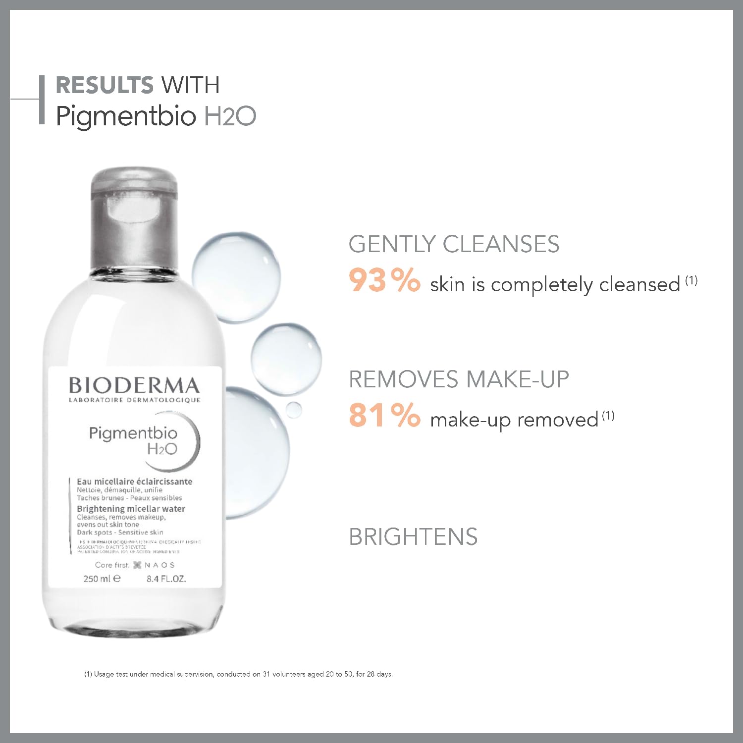 Bioderma Pigmentbio H2O Micellar Makeup Remover for Sensitive Skin - 8.45 fl oz Gentle Skincare