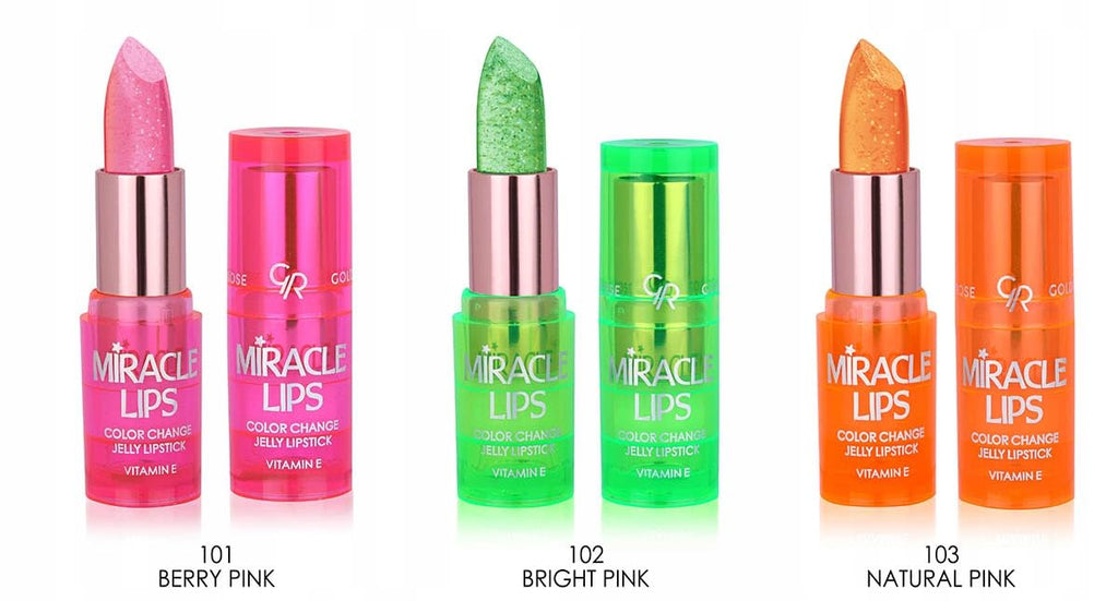 Golden Rose Color Changing Jelly Lipstick 3.7g - Natural Pink Shade 103, pH Sensitive Lip Color