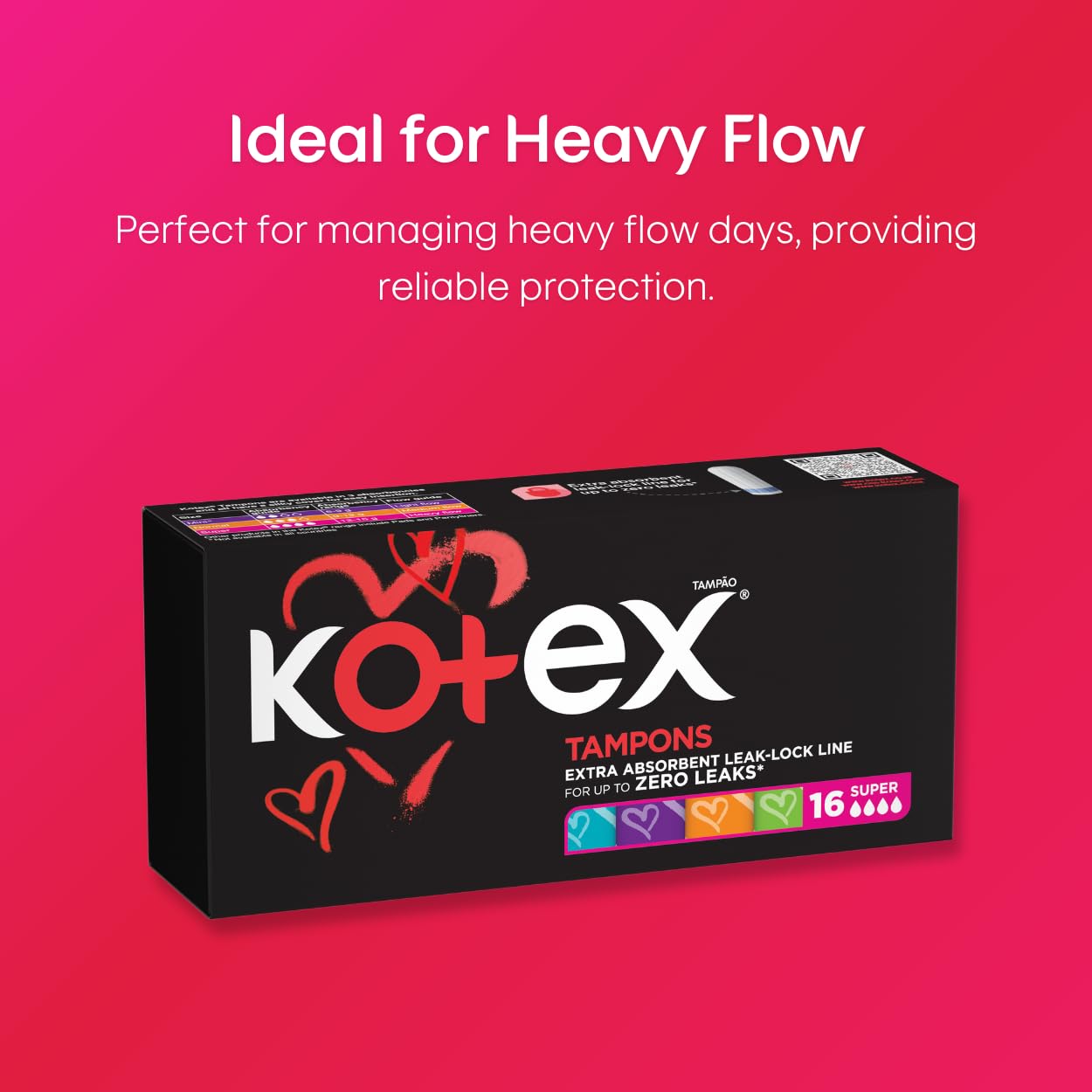 Kotex Super Tampons - 16 Count | Comfortable Protection