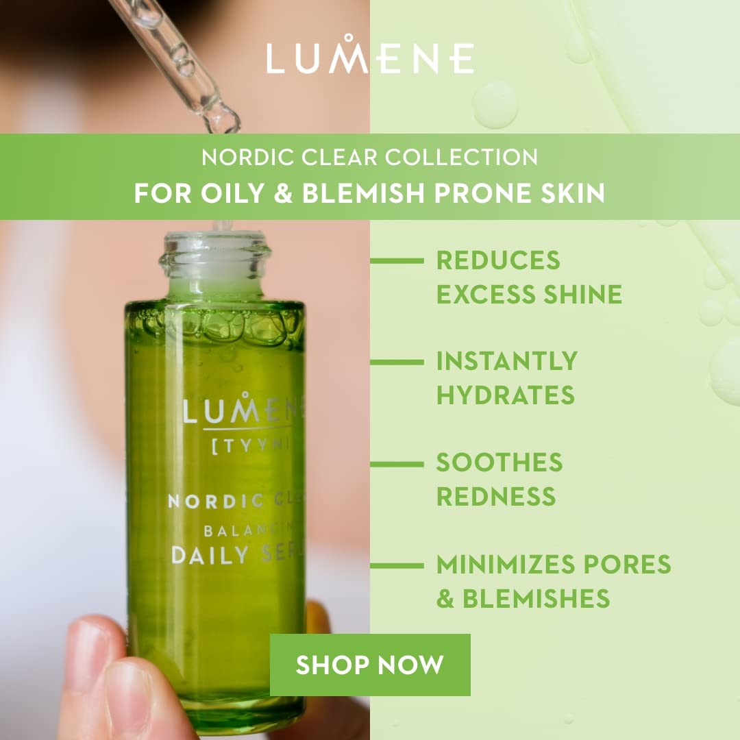 Lumene Sebum Balancing Serum - Vegan, Paraben-Free Oily Skin Care for Reduced Shine & Pores