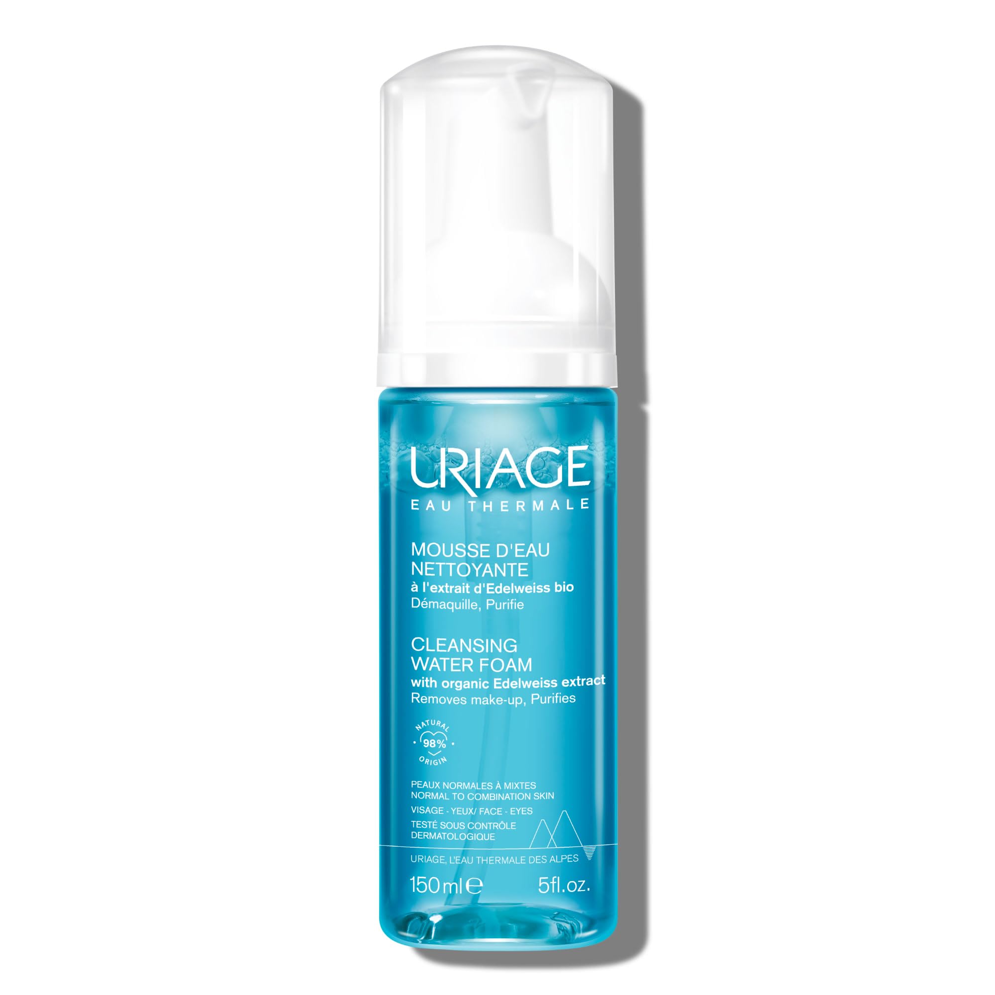 Uriage Gentle Facial Cleansing Foam & Makeup Remover - Suitable for Normal & Combination Skin Types