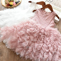 Autumn And Winter Explosions Hollow Children's Skirt Lace Long-sleeved Girls White Princess Dress Irregular Dress