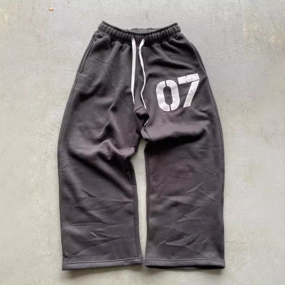 Mens Sporty Lace-up Casual Pants