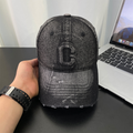Monochrome Three-dimensional Letter Embroidered Frayed Beveled-edge Washed-out Vintage Style Casual Baseball Cap Suitable For Outdoor Entertainment