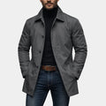 Mens Retro Waterproof Long-Sleeve Cardigan Trench Coat