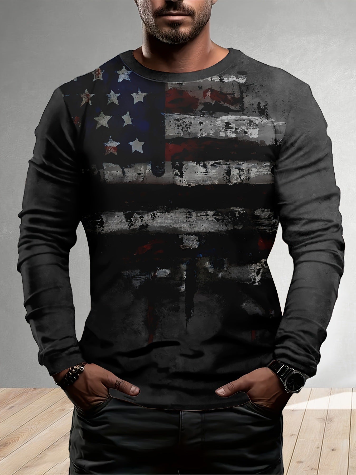 European American Long Sleeve Casual XINGX Print