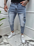 Fashionable Leopard-print Trendy Comfortable Denim Jeans