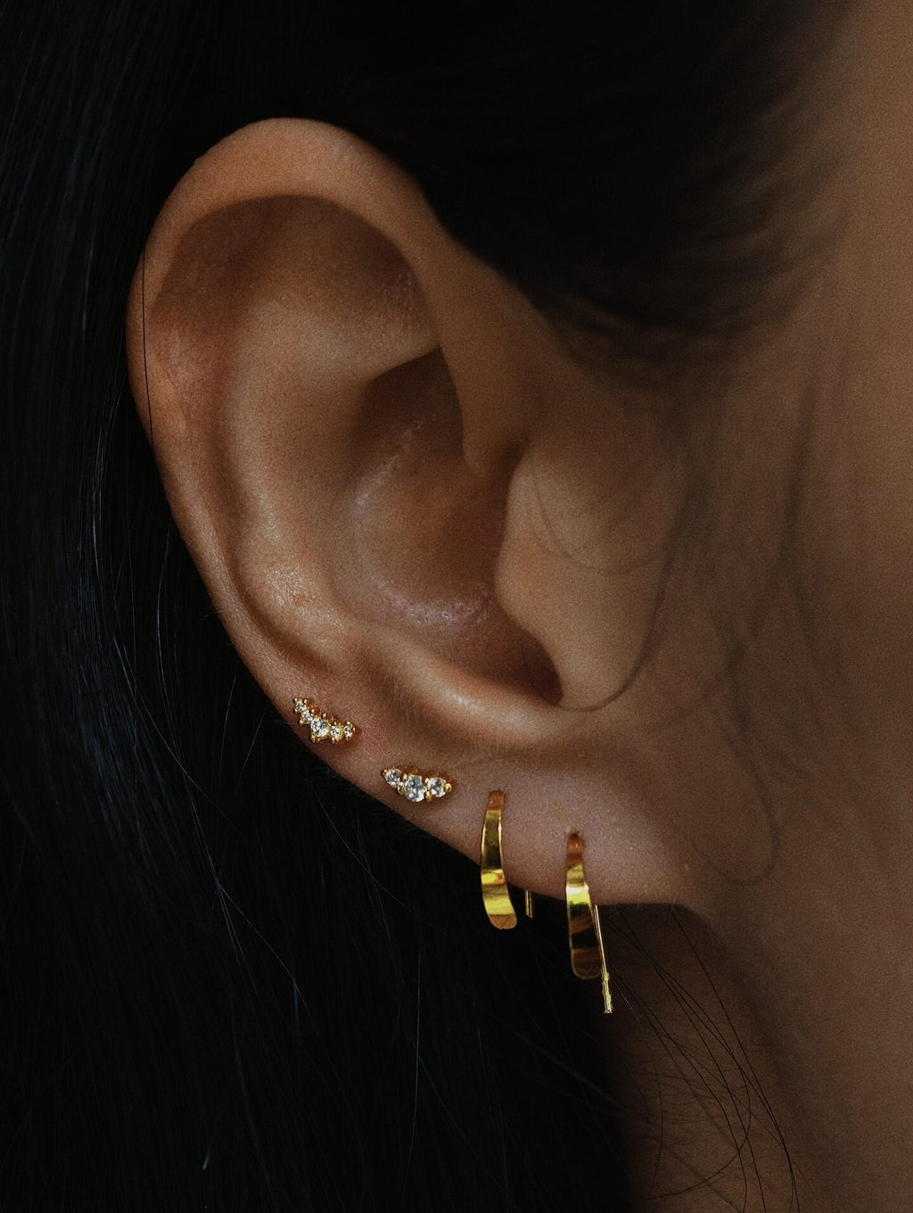 Fashionable And Minimalist U-shaped Plain-gold Earrings