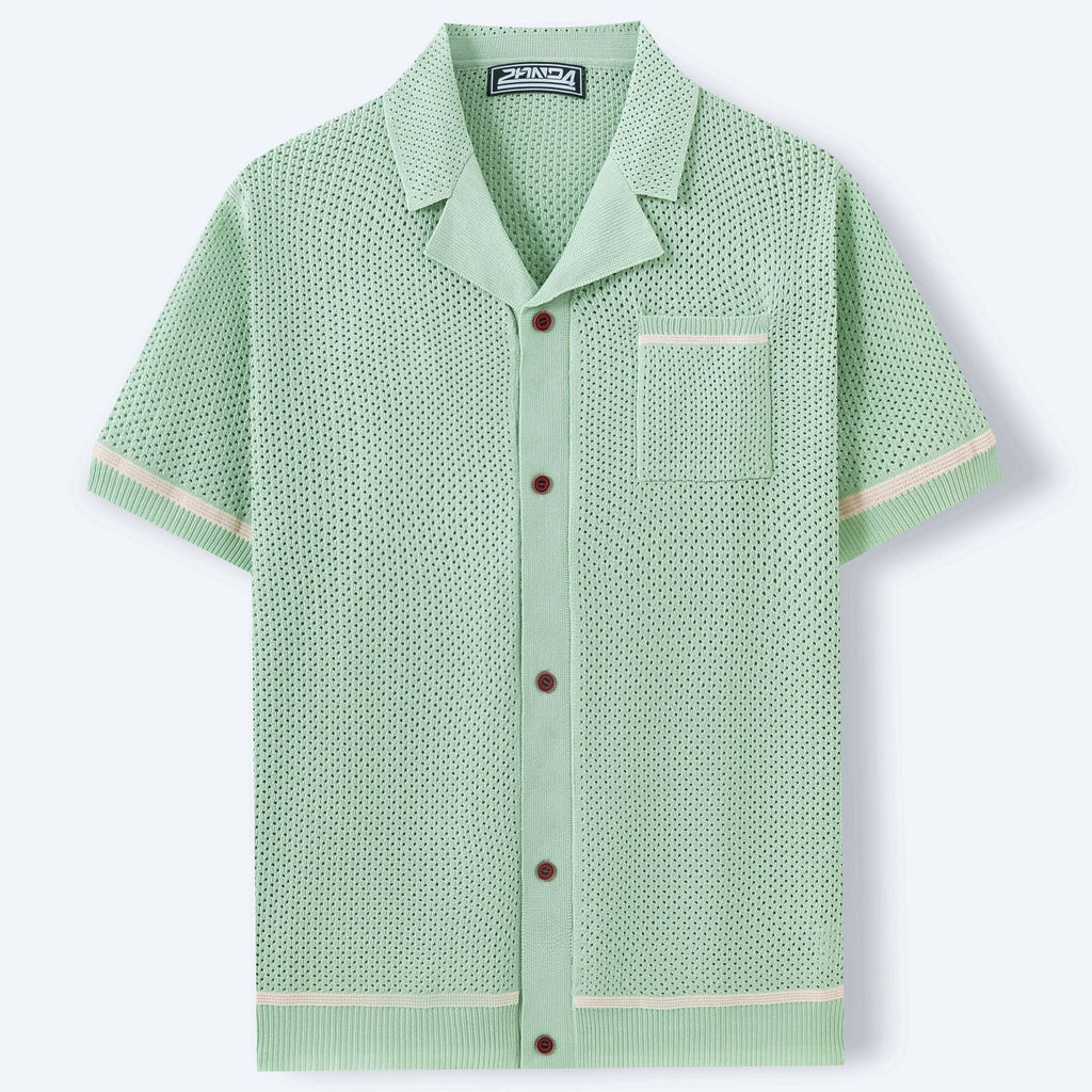 Men's Knitwear Summer Cuban Collar Short Sleeve Polo Shirt