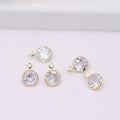 Geometric Zircon Bezel Set Pendant - Gold Plated Color Retention Charm for DIY Earring Jewelry Making Accessories
