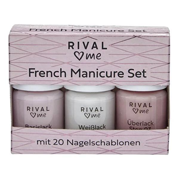 Rival Loves Me French Manicure Kit - Complete DIY Nail Care Set with 20 Nail Guides