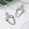 Trending Fashion Chain Rhinestone Drop Earrings For Women, Unique Versatile Light Luxury Alloy Ear Jewelry, Geometric Stud Earrings