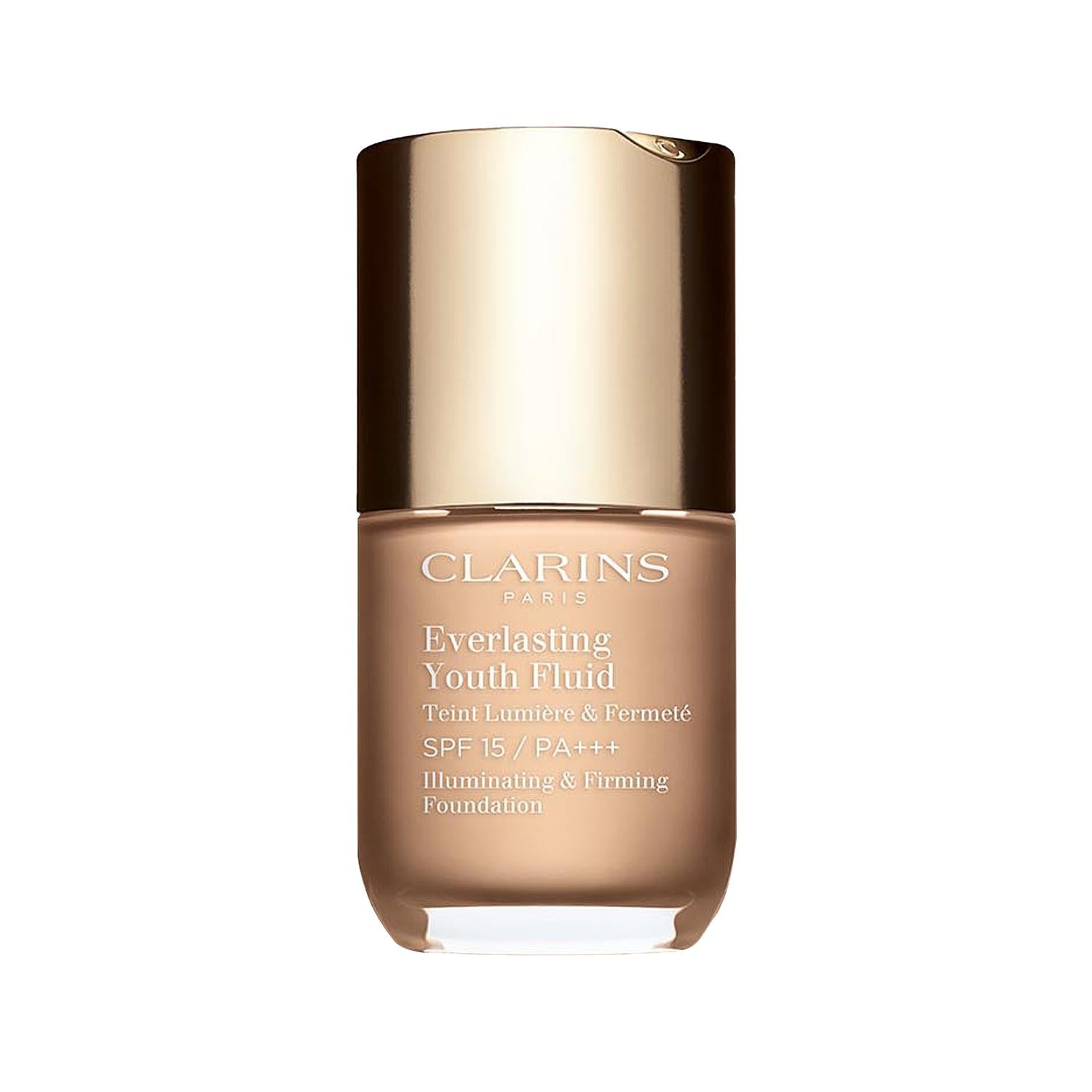 Clarins Everlasting Youth Foundation: Long-Lasting, Anti-Aging Fluid Makeup - Shade 105.5 - Achieve a Youthful Complexion