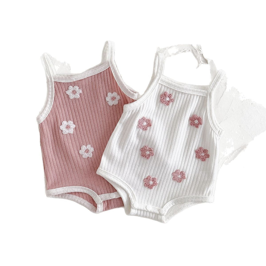 Floral Embroidered Baby Romper for Girls