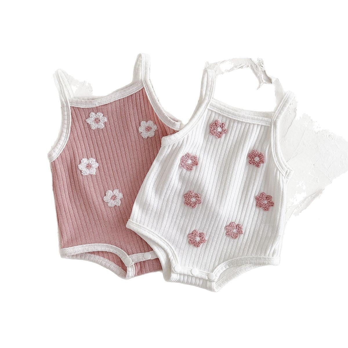 Floral Embroidered Baby Romper for Girls