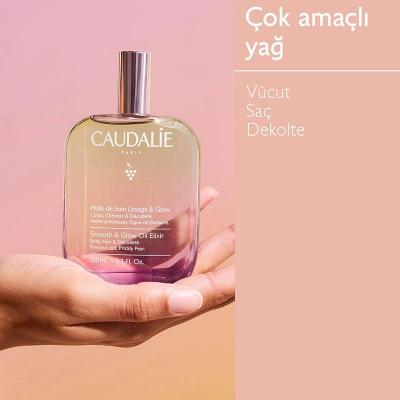 Caudalie Smoothing Radiance Body & Hair Oil: Argan, Grape Seed & Prickly Pear - Vegan, Non-Greasy Body and Hair Elixir for All Skin Types
