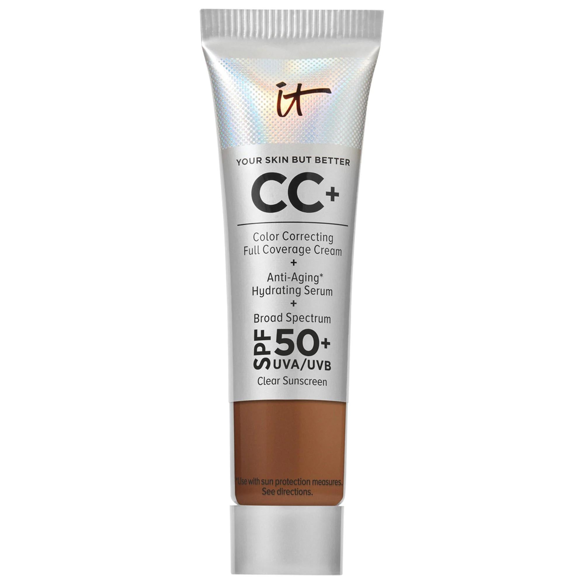 IT Cosmetics Mini CC+ Cream Full Coverage Color Correcting Foundation with SPF 50+ - Vegan, Cruelty-Free Beauty