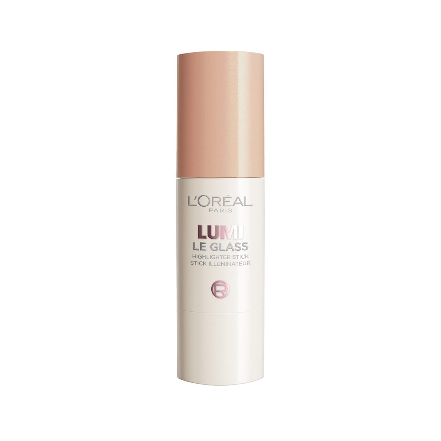 L'Oreal Paris Lumi Glass Highlighter Stick: Glassy Pearl Eclat for Dewy, Glowing Skin - Easy to Apply Illuminating Makeup