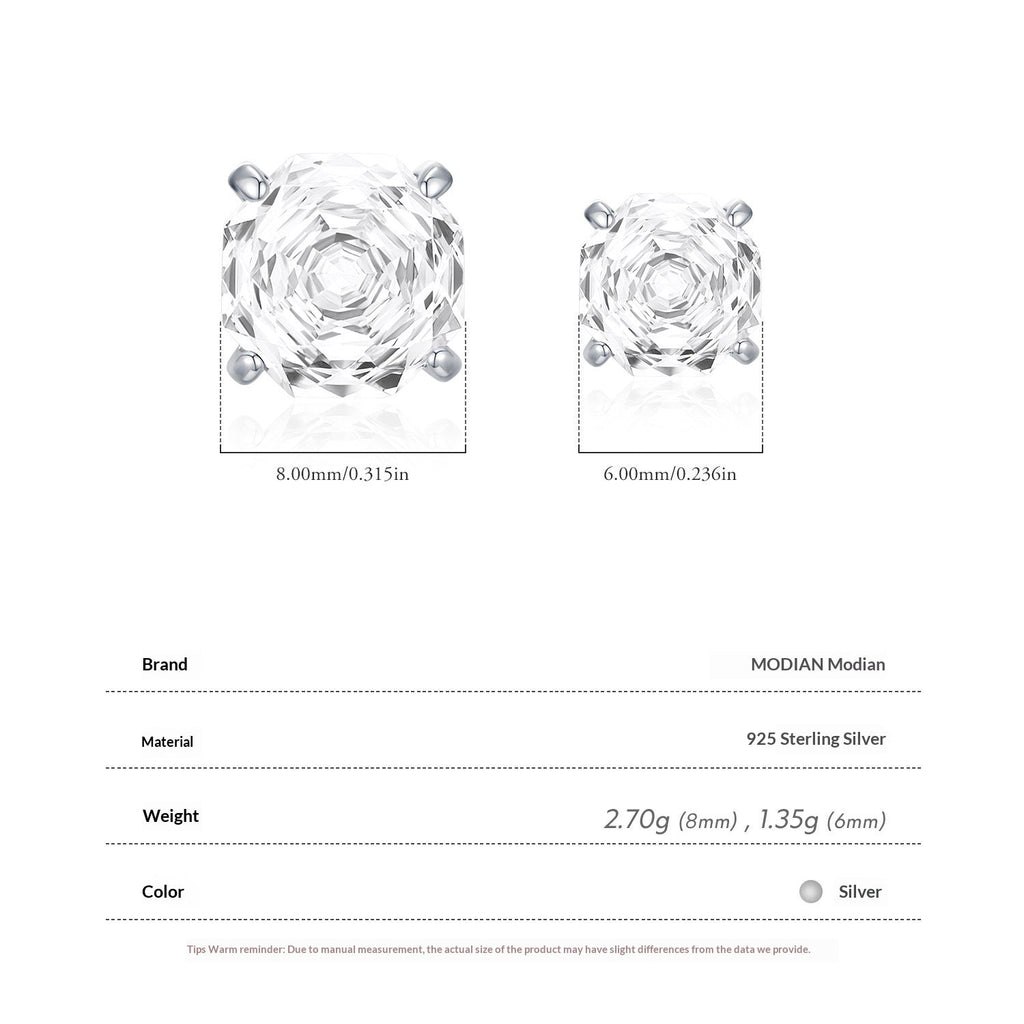 Basic Rose-cut Sparkling Diamond Stud Earrings Unisex Accessory