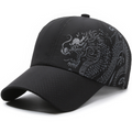 Men's And Women's Matching Mesh Dragon Pattern Printed Quick-Dry Breathable Fashion Trend Baseball Cap For Summer Outings, Parties, Outdoor Activities