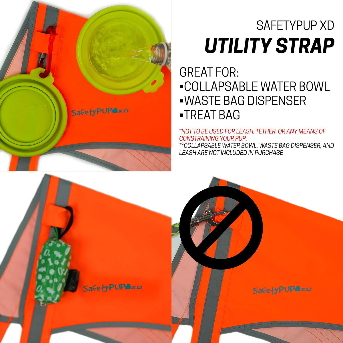 Reflective Lightweight Dog Vest Hi-Vis XS Size 15 in Neck Mid-Back Coverage