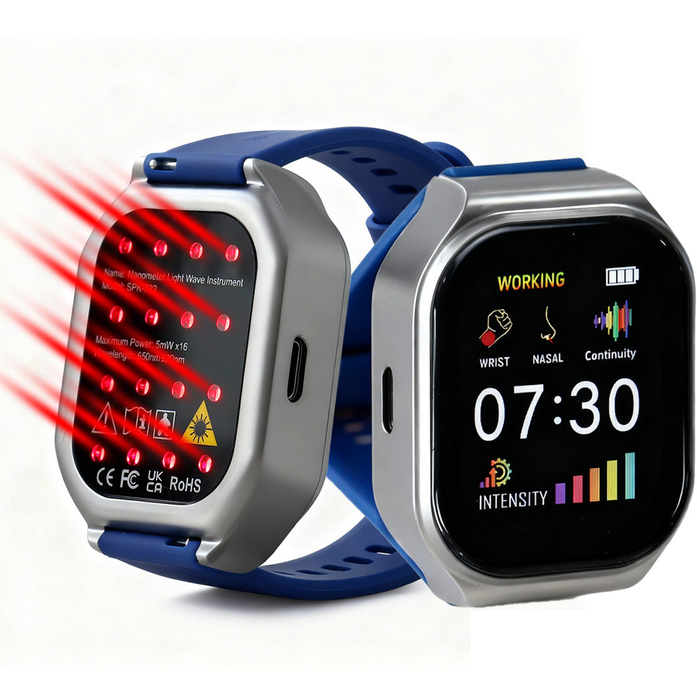 650nm Red Light Therapy Watch Cold Laser LLLT With Nasal And Ear Probes