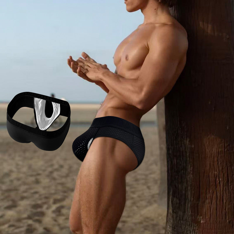 Bullet-detachable Sexy Mens Briefs Mesh Briefs