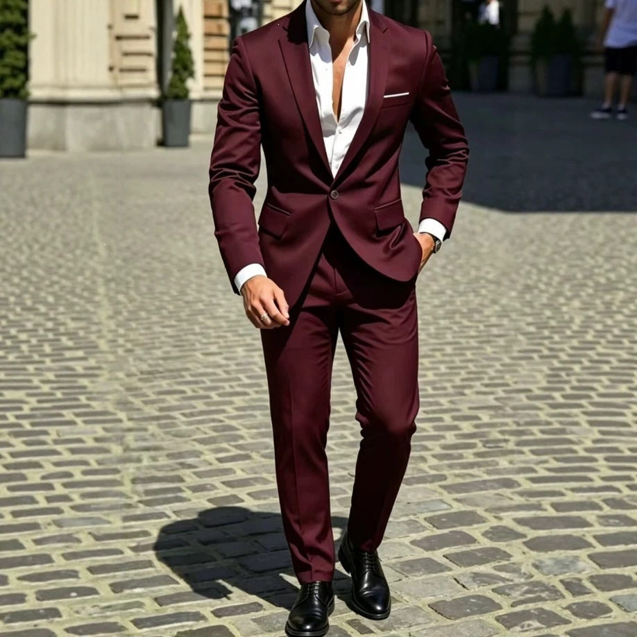 Mens Two-Piece Business Professional Formal Suit