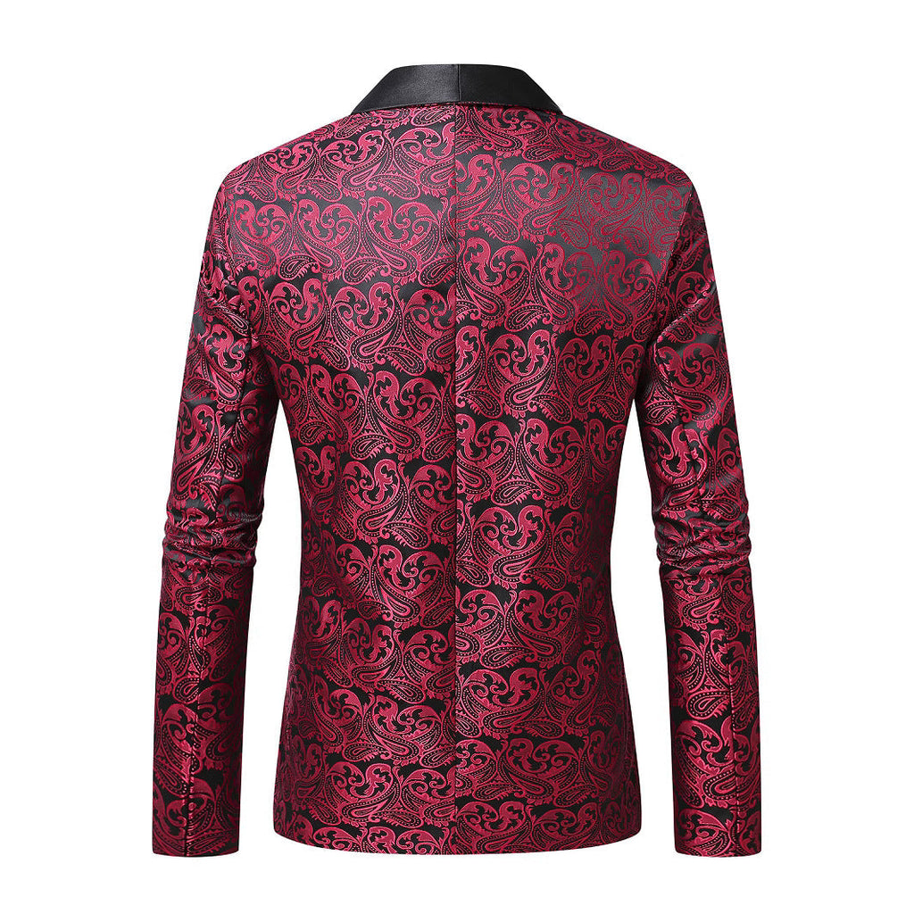 Mens Casual All Matching New Jacquard Blazer