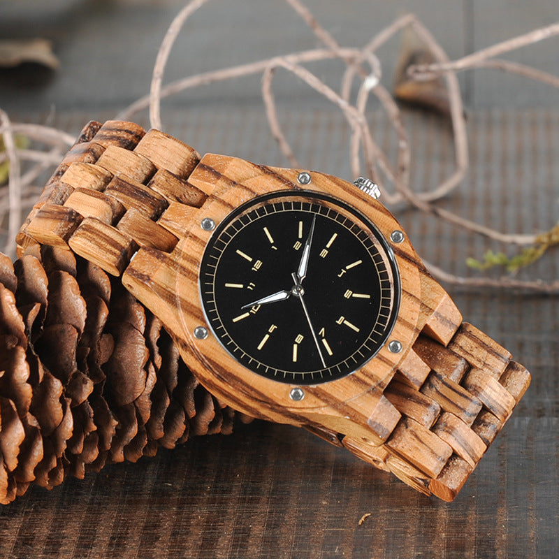 Wooden Pointer Style Quartz Watch