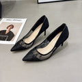 Sexy Slimming Mesh Lace Pointed Toe Stiletto Pumps For Women