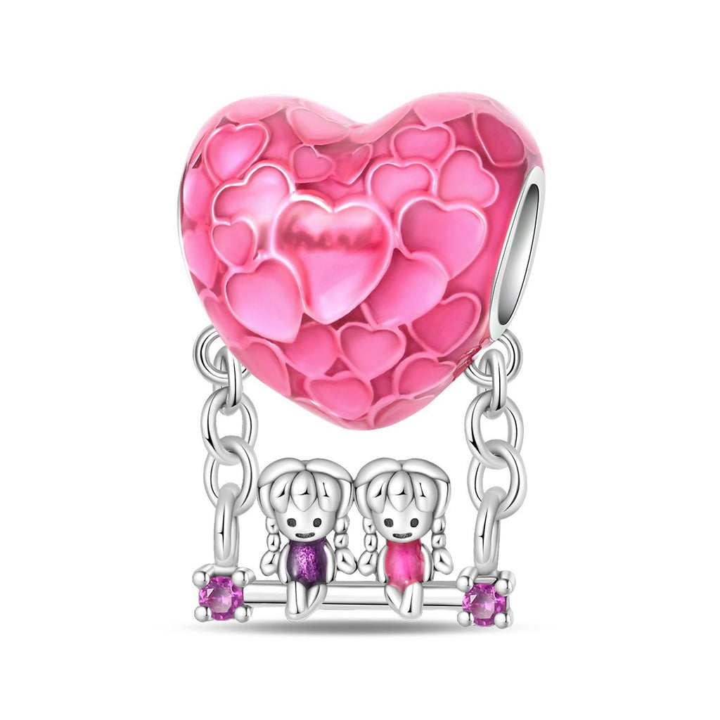 DIY Sisterhood Heart-shaped Bead Pendant Jewelry Accessory