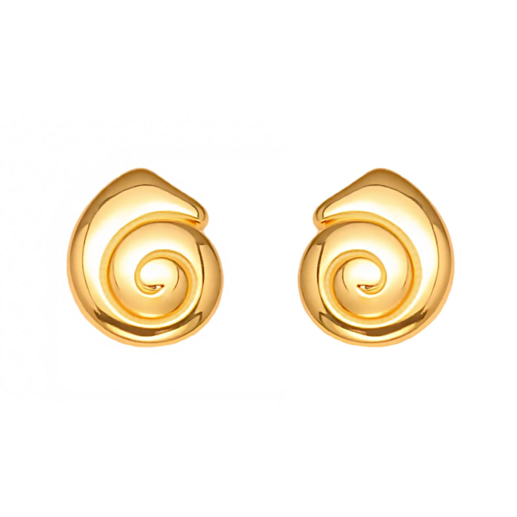 18k Gold-plated Delicate Snail-shell Stud Earrings