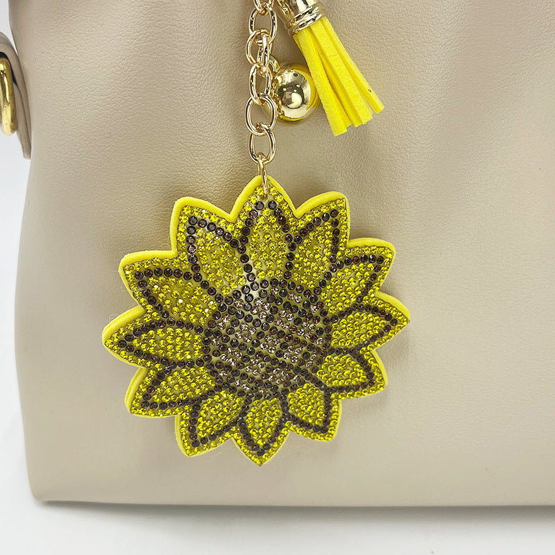 Creative Diamond-studded Sunflower Keychain Sunflower Bag Charm