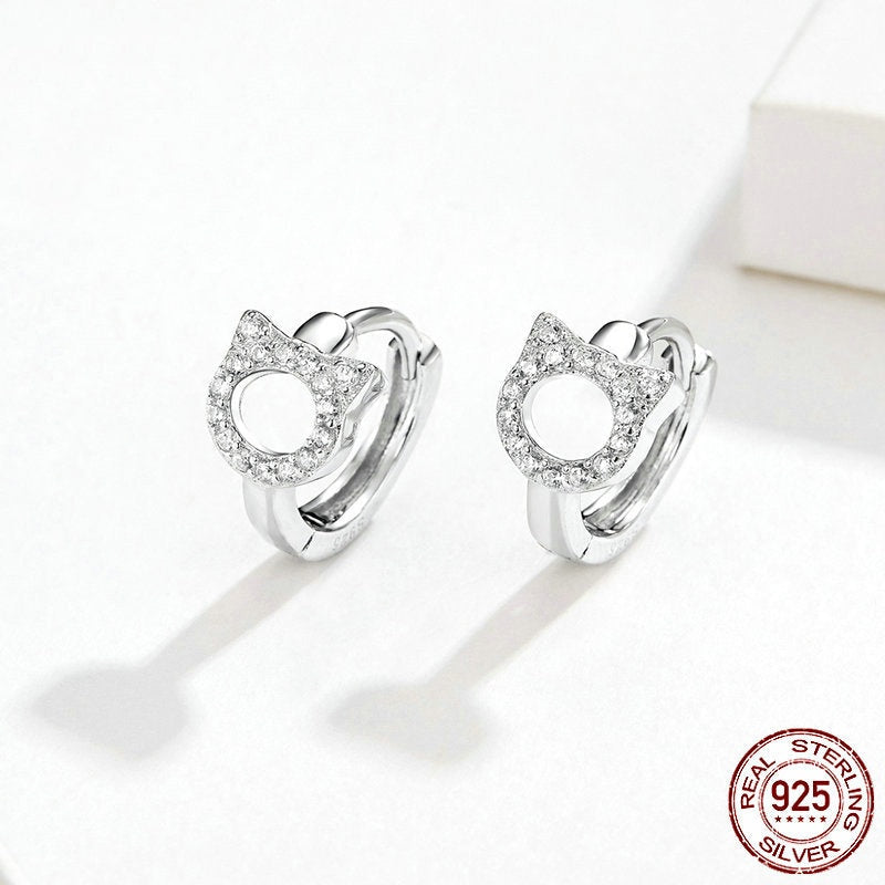 Sterling Silver Hoop Earrings S925 Fashion Trend