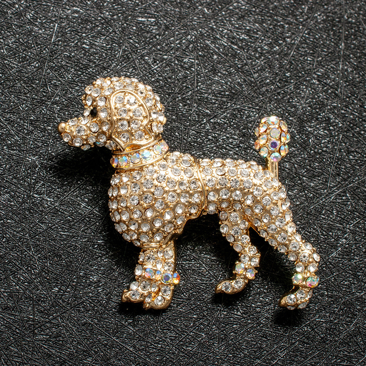 Golden Cute Diamond-studded Puppy Brooch Classic And Fashionable