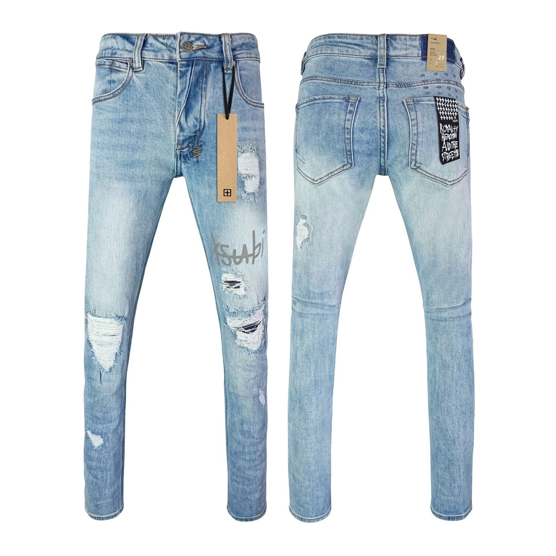 Straight Ripped Stretch Casual Men's Jeans