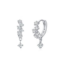 S925 Sterling Silver Geometric Irregular Sparkling Diamond Earrings For Women
