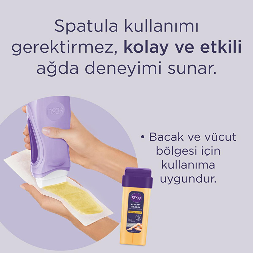 Sesu Roll-on Sir Wax for Hair Removal - Sugar-Free, Effective on Short Hair, Long-Lasting Smoothness
